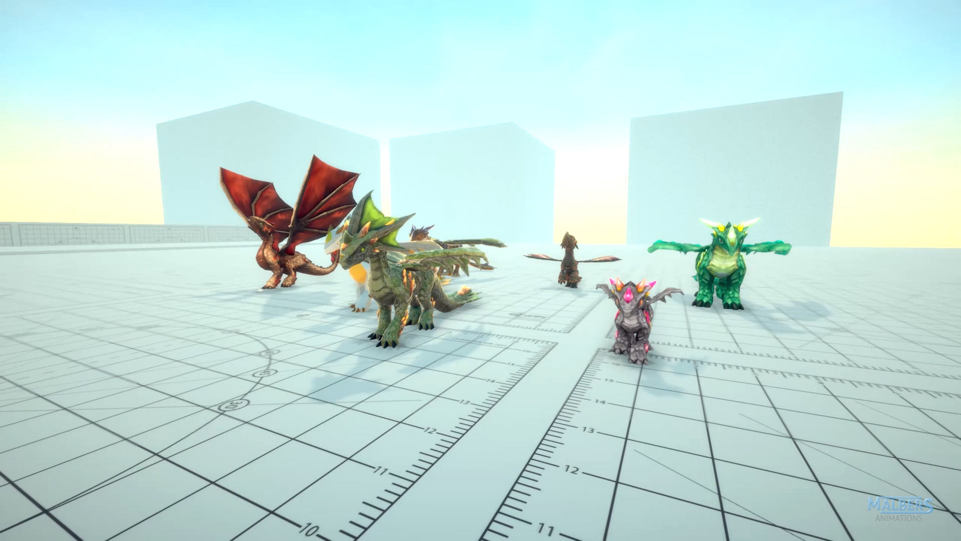 Elemental Dragon Low-poly 3D model_4