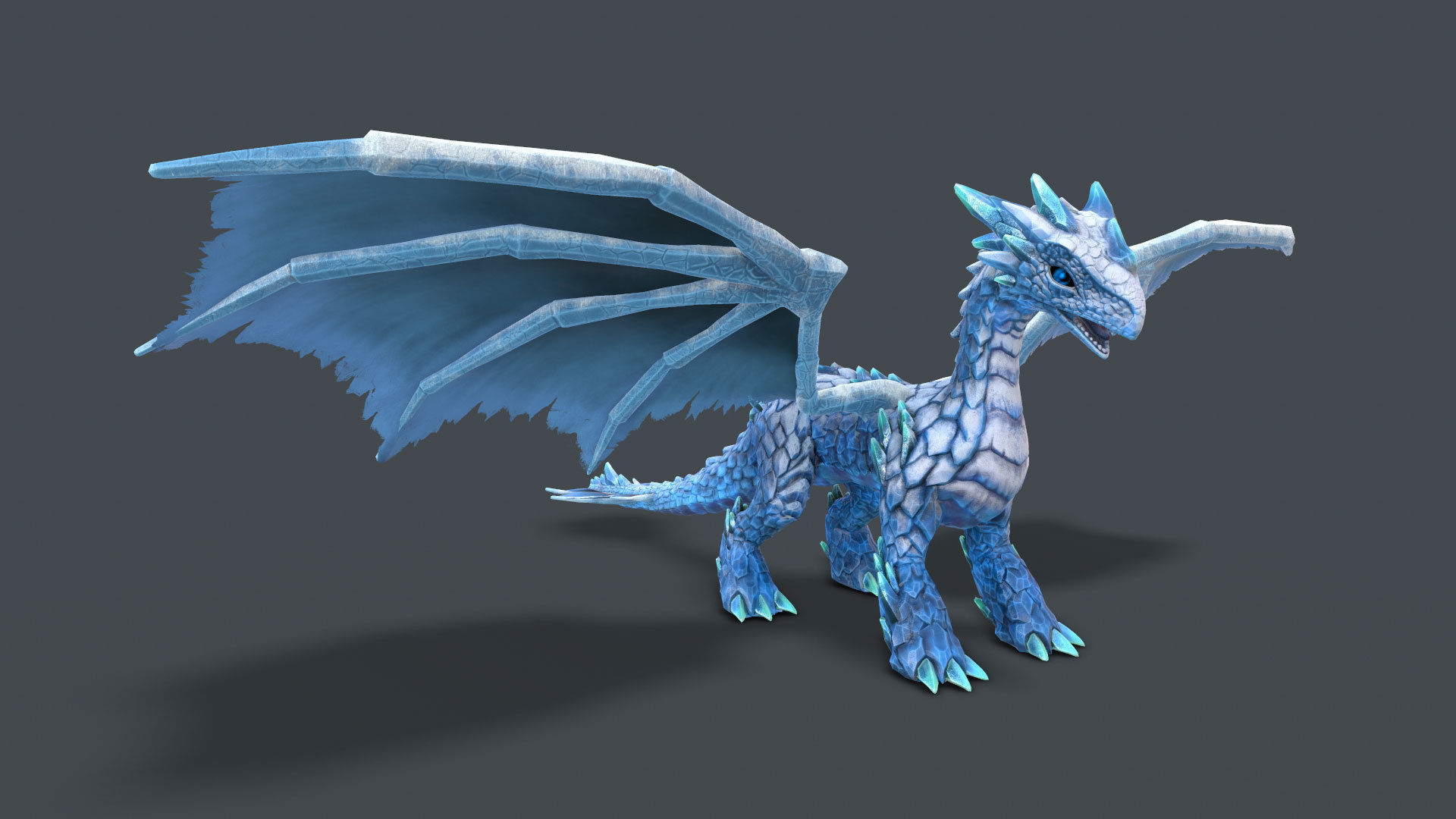 Elemental Dragon Low-poly 3D model_24