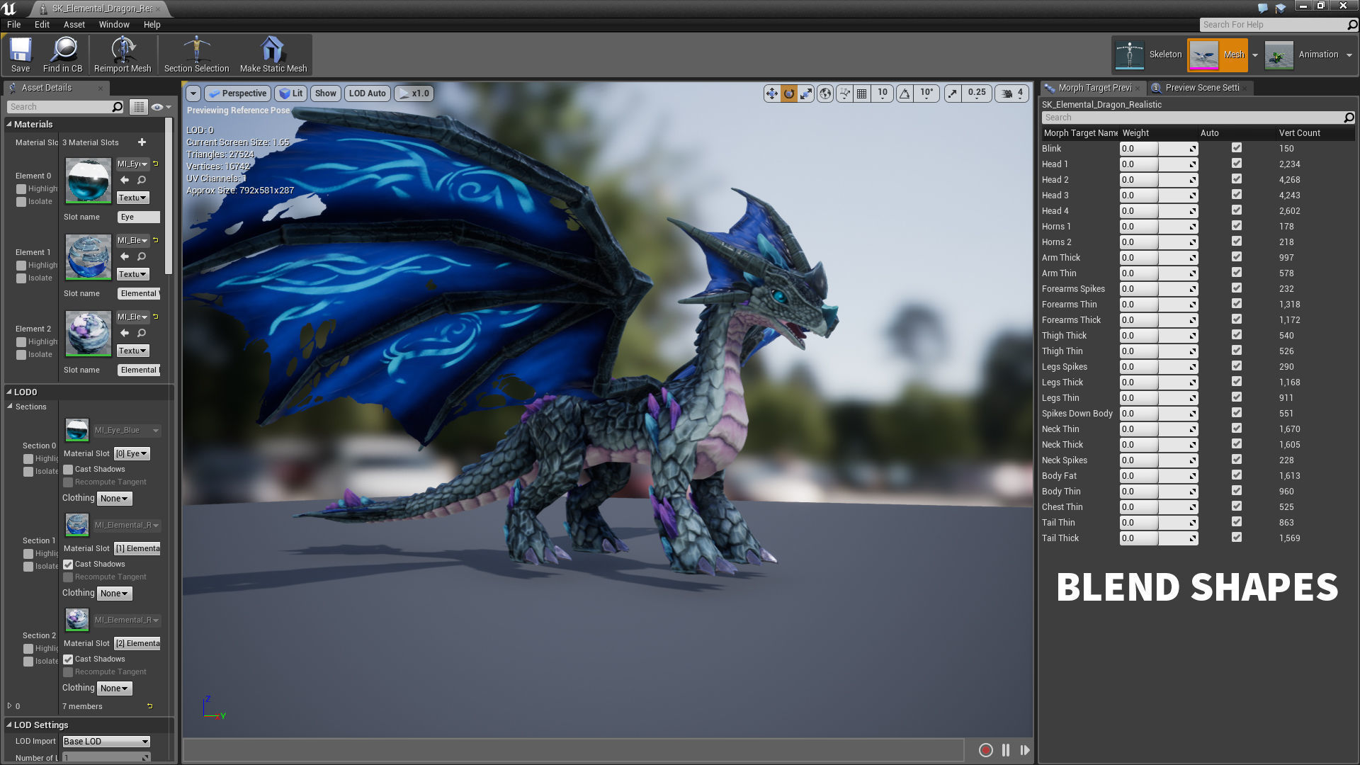 Elemental Dragon Low-poly 3D model_23