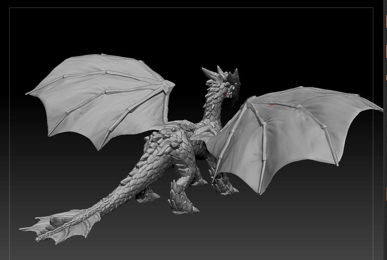 Elemental Dragon Low-poly 3D model_5