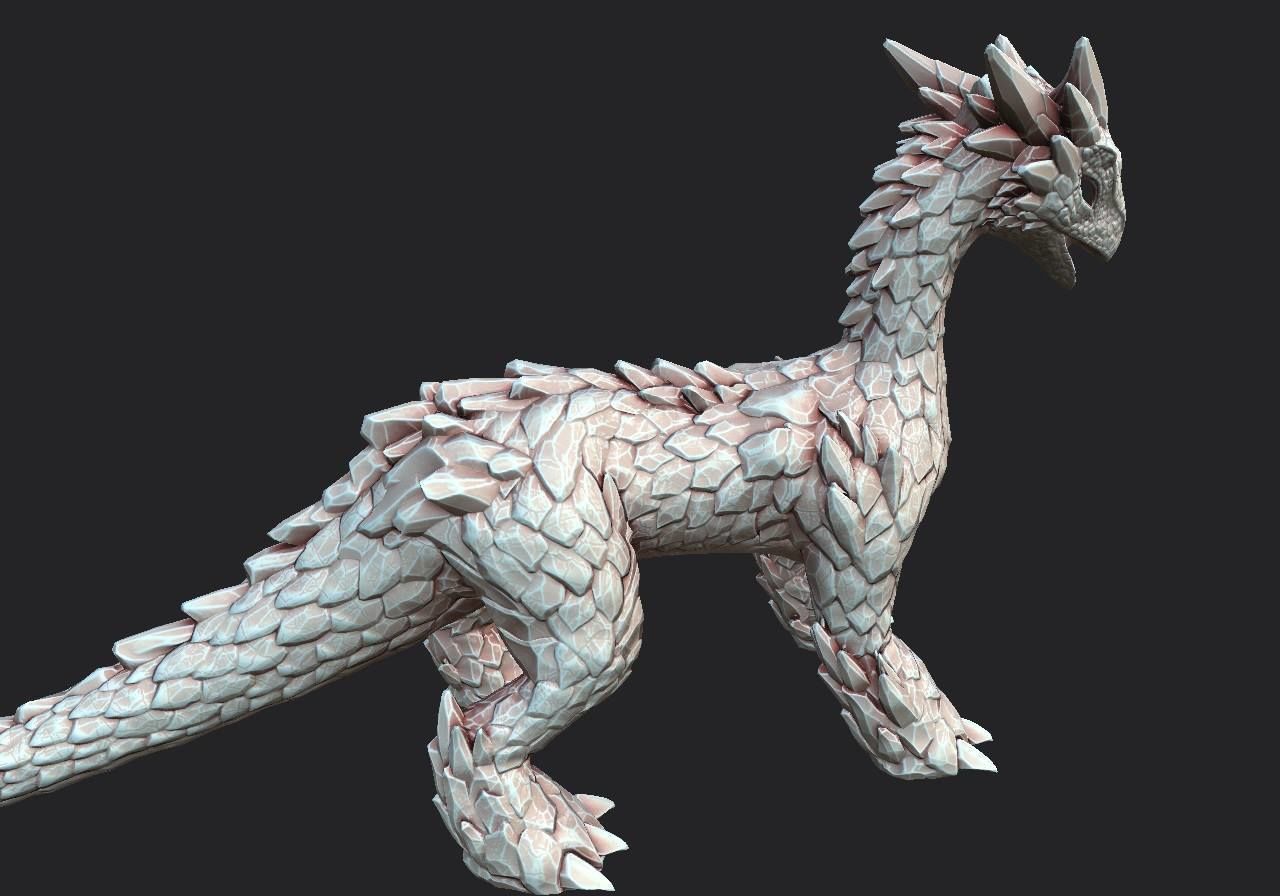 Elemental Dragon Low-poly 3D model_7