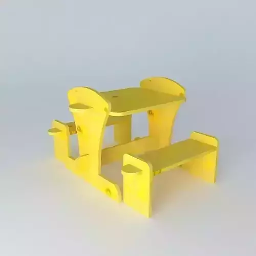 Krister picnic table with two benches