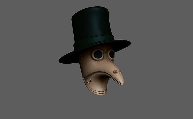 Plague Doctor - Hat and Mask Low-poly 3D model