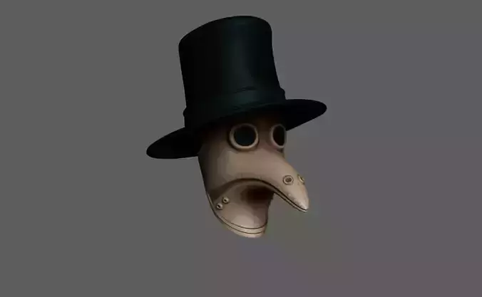 Plague Doctor - Hat and Mask Low-poly 3D model