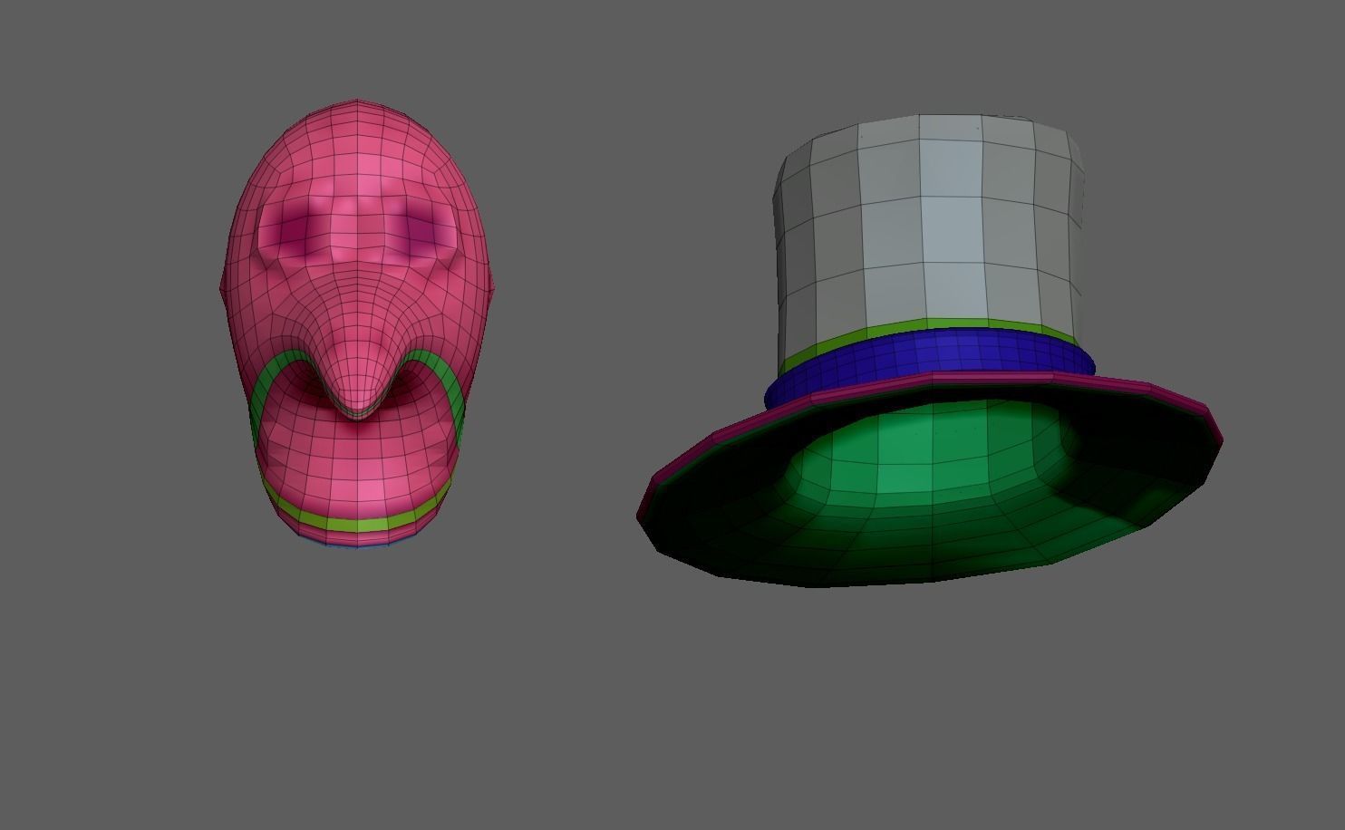 Plague Doctor - Hat and Mask Low-poly 3D model_5