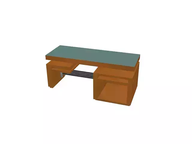 table wooden desk with glass top