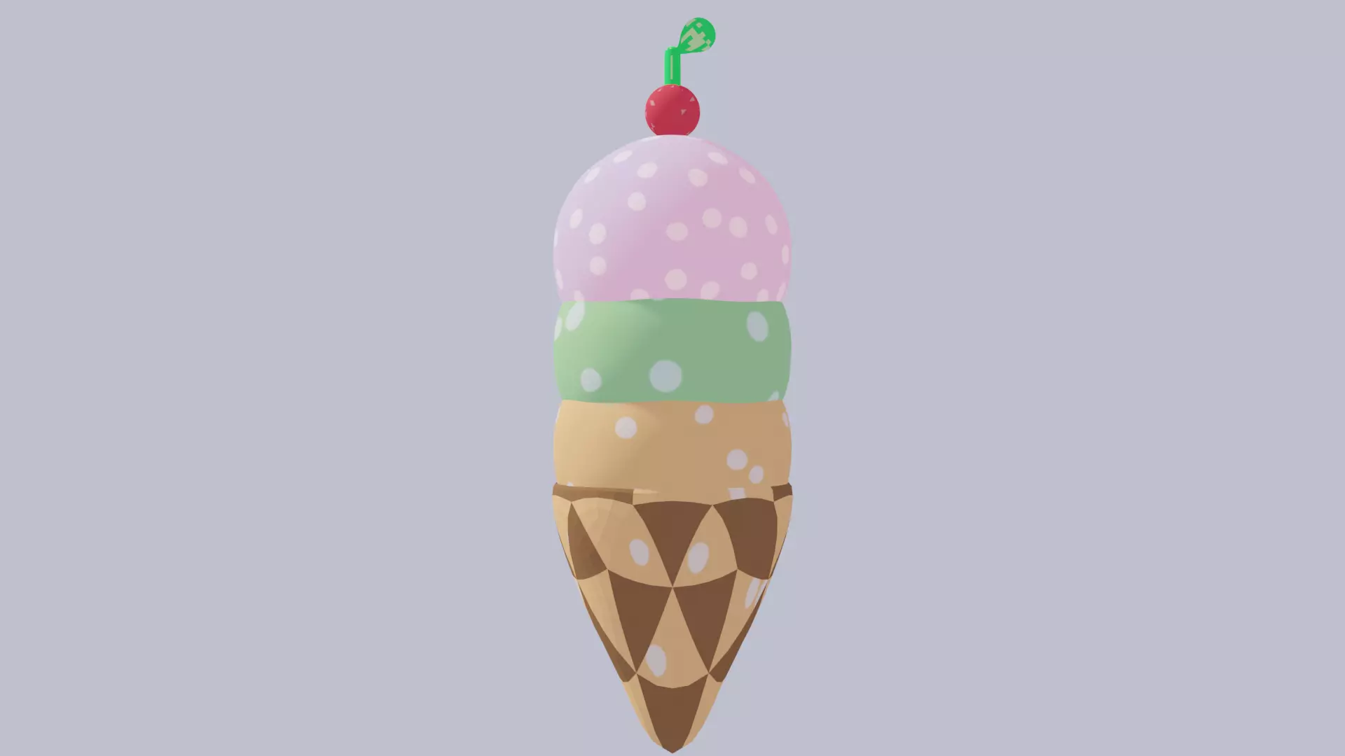 Ice Cream Low-poly 3D model_0