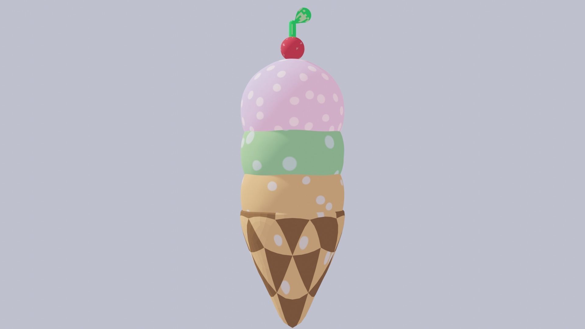 Ice Cream Low-poly 3D model_4