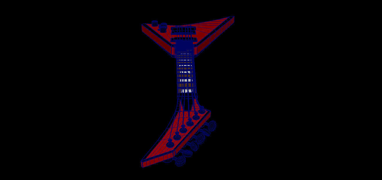 Electric Guitar V Style Free low-poly 3D model_12
