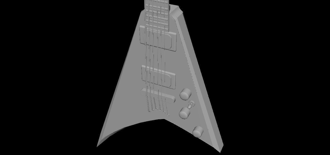 Electric Guitar V Style Free low-poly 3D model_7