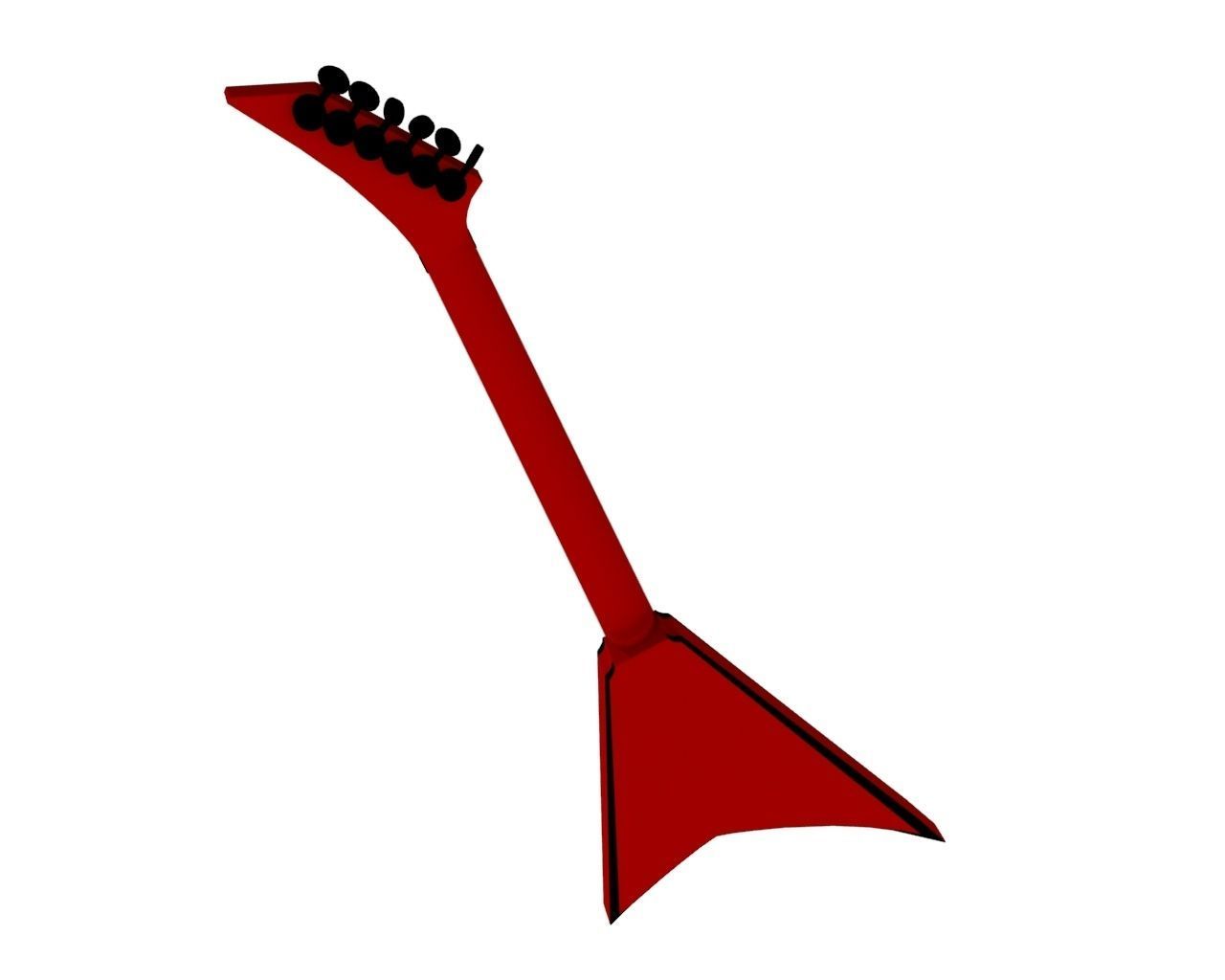 Electric Guitar V Style Free low-poly 3D model_3
