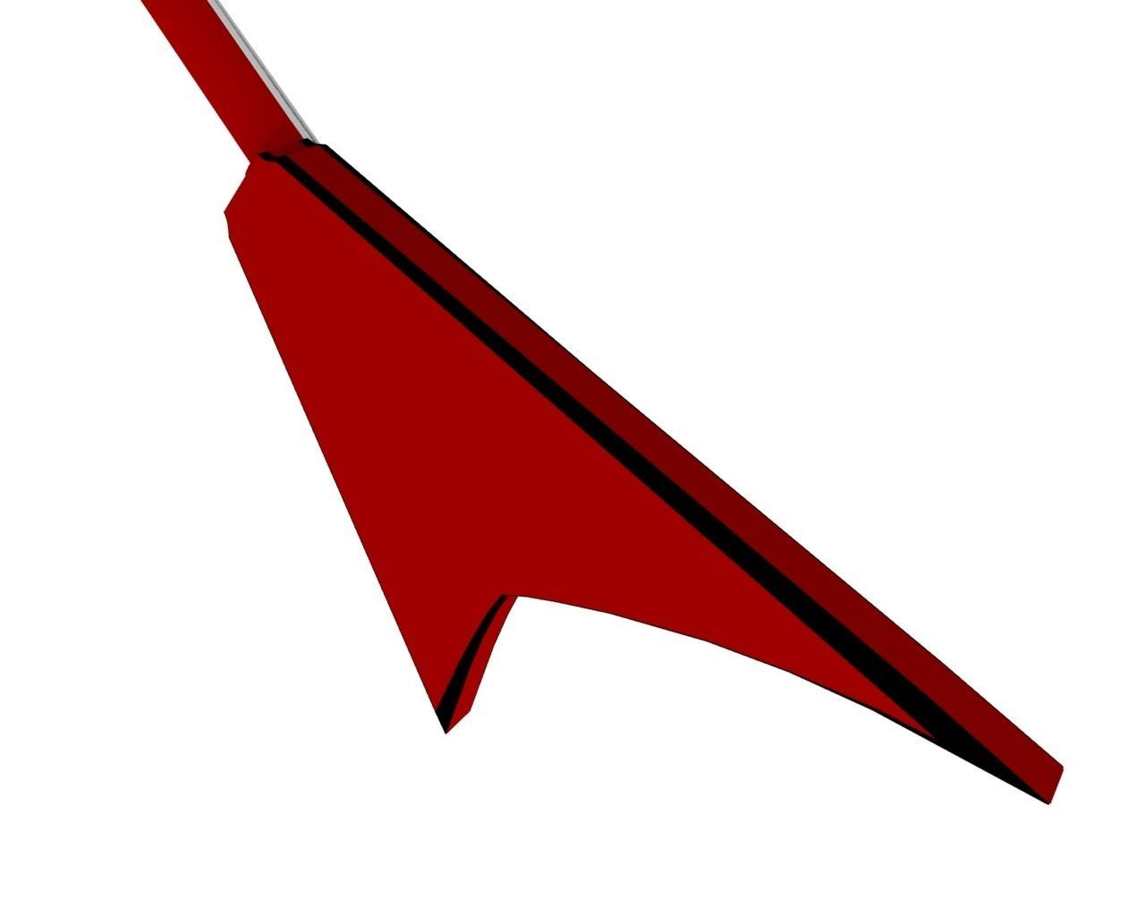 Electric Guitar V Style Free low-poly 3D model_6