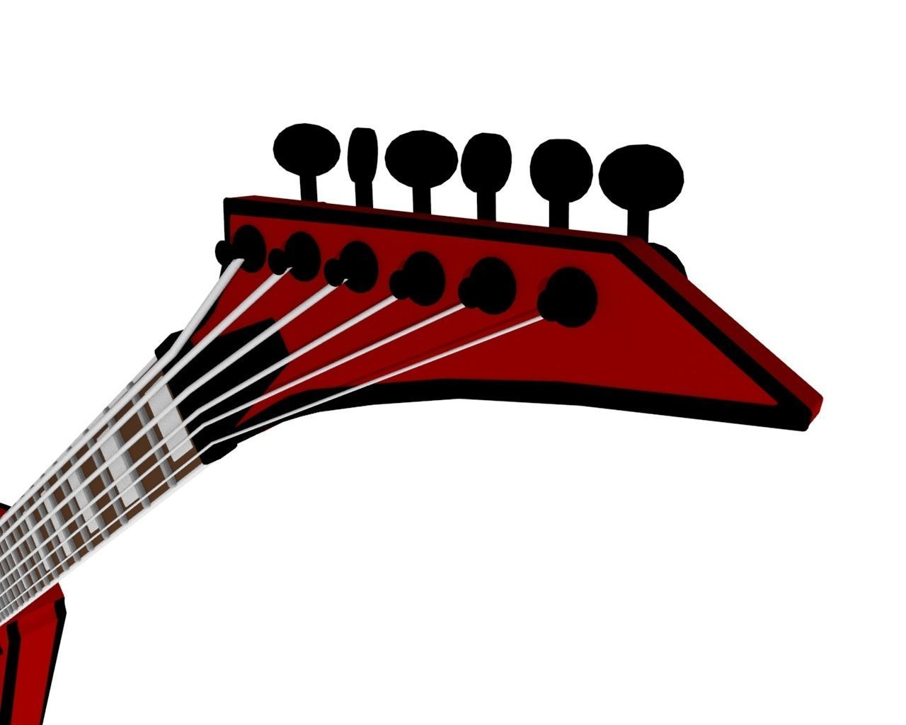 Electric Guitar V Style Free low-poly 3D model_4