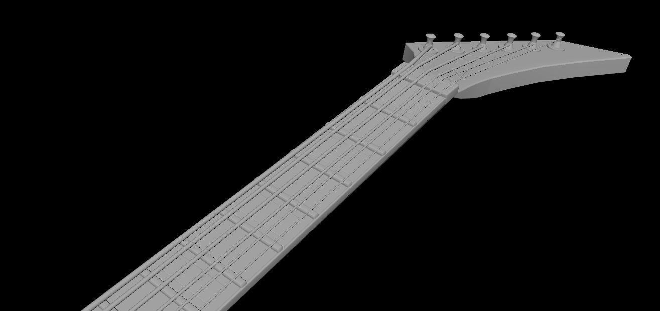 Electric Guitar V Style Free low-poly 3D model_9