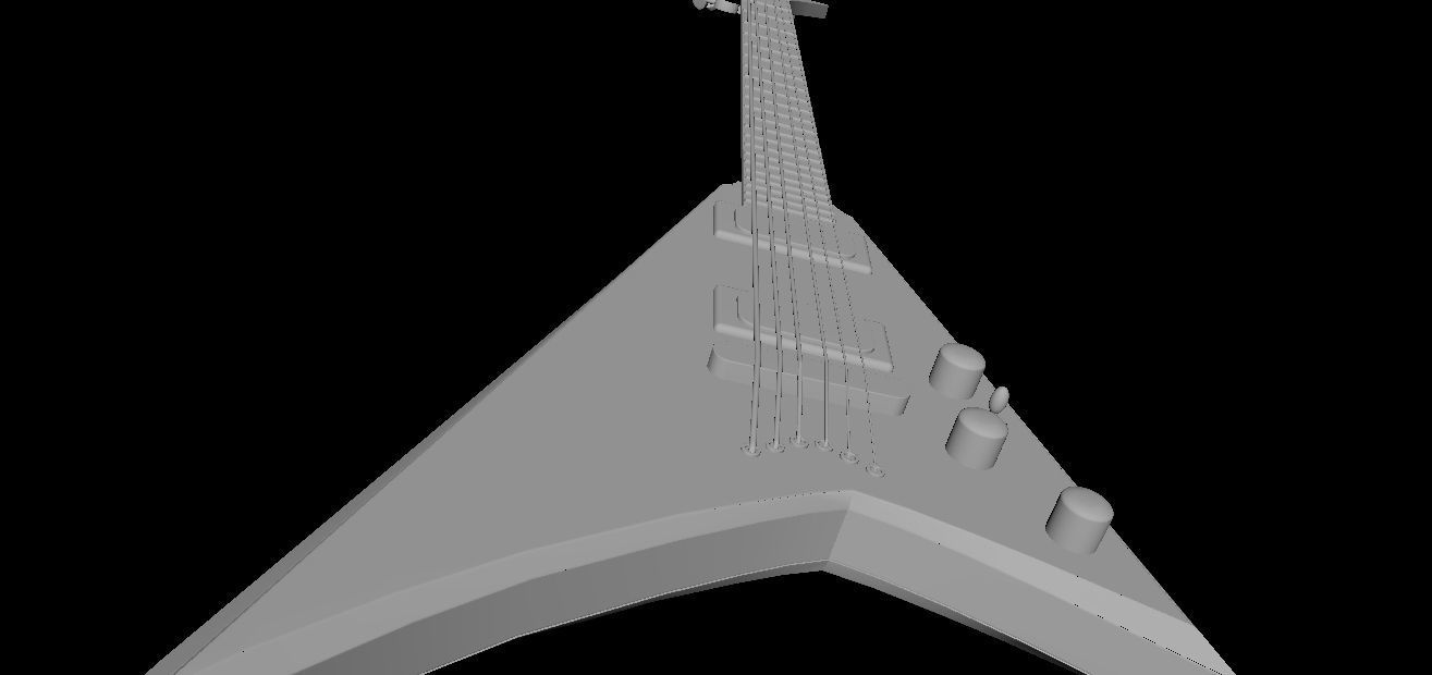 Electric Guitar V Style Free low-poly 3D model_8