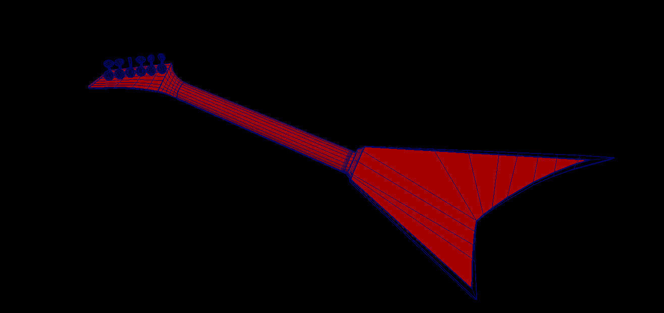 Electric Guitar V Style Free low-poly 3D model_10