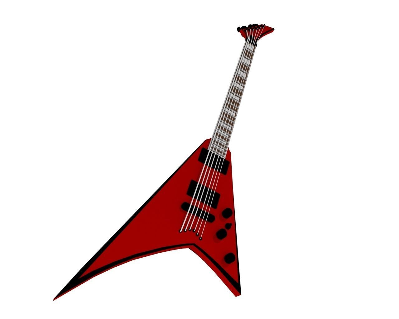 Electric Guitar V Style Free low-poly 3D model_2