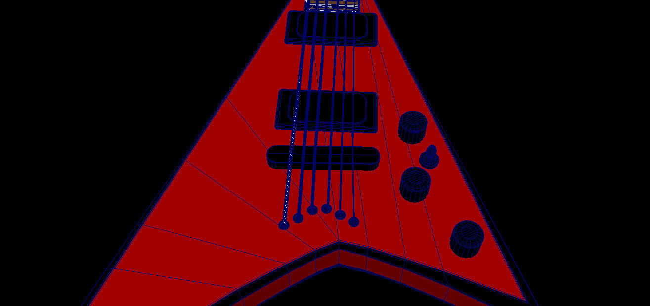 Electric Guitar V Style Free low-poly 3D model_11