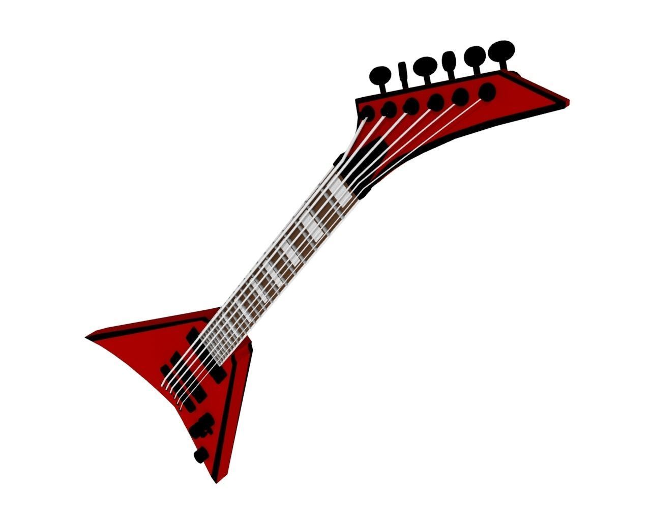 Electric Guitar V Style Free low-poly 3D model_1