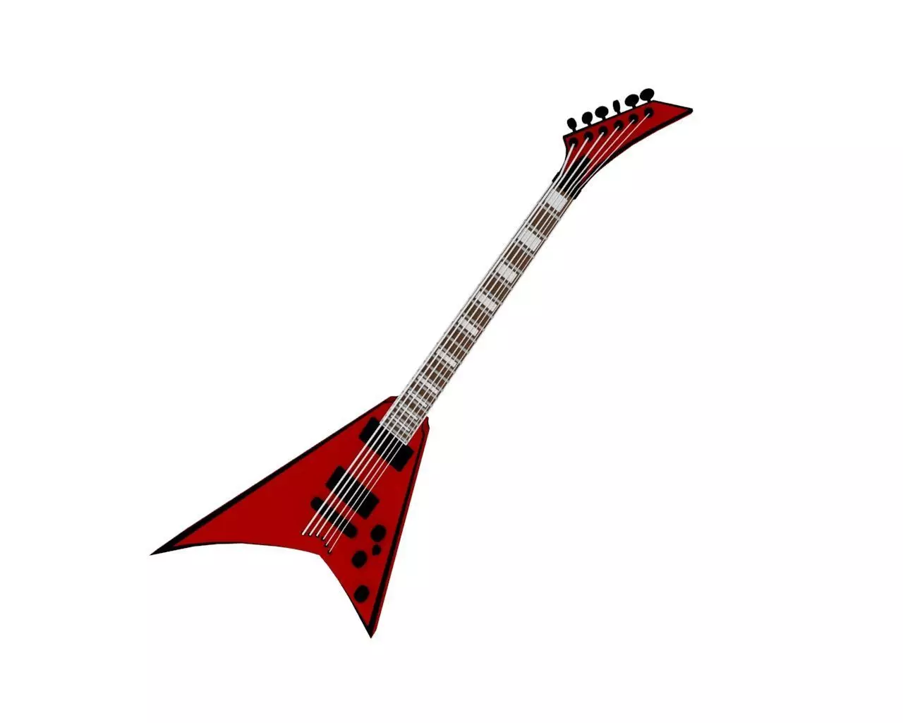 Electric Guitar V Style Free low-poly 3D model_0