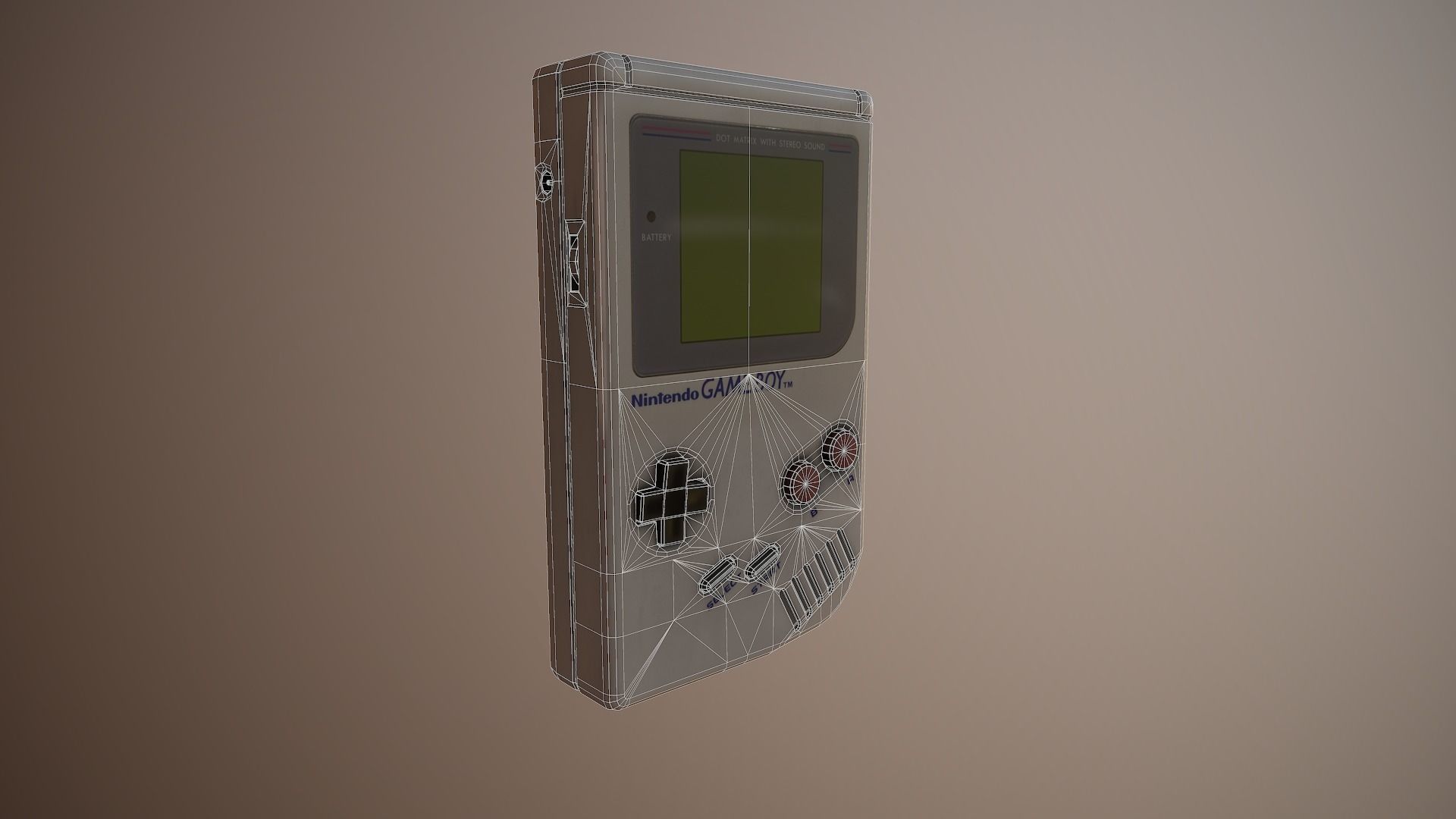 Nintendo Gameboy Replica Low-poly 3D model_7