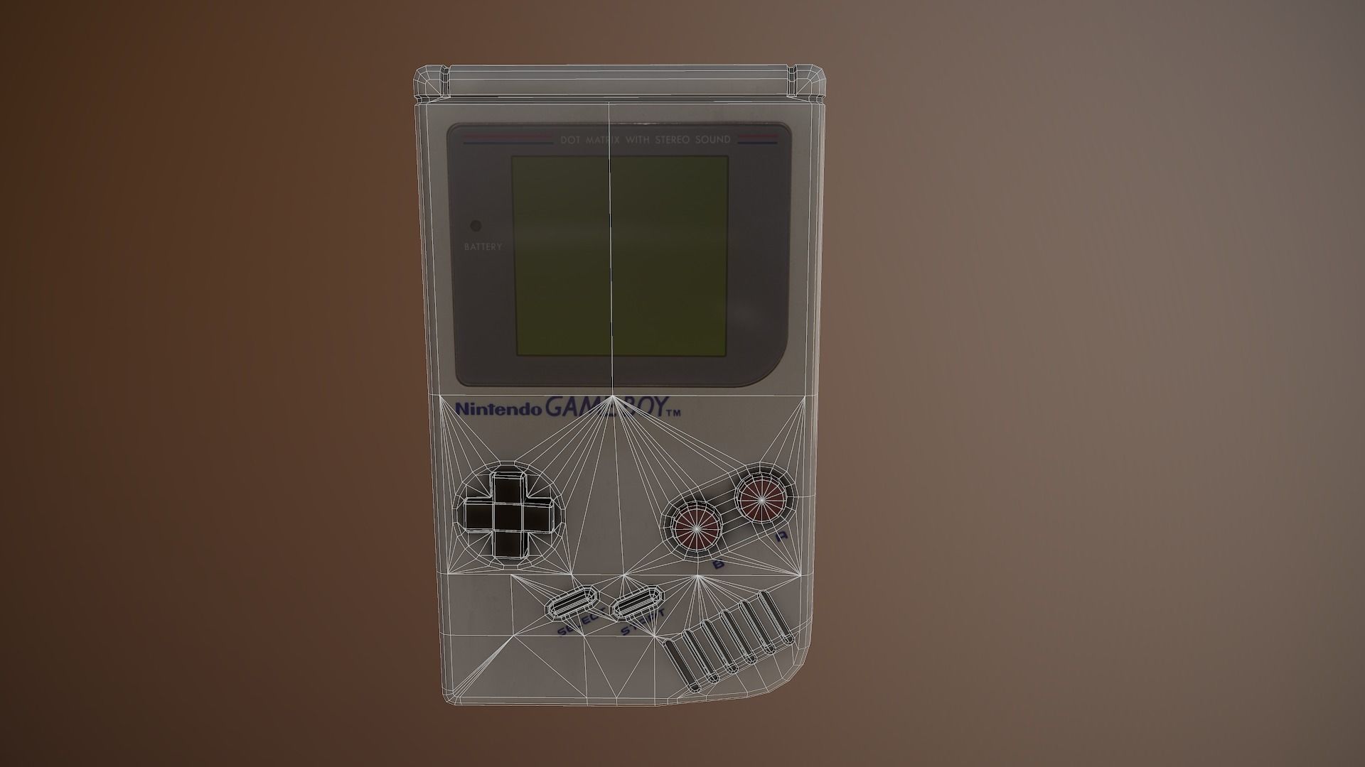 Nintendo Gameboy Replica Low-poly 3D model_6