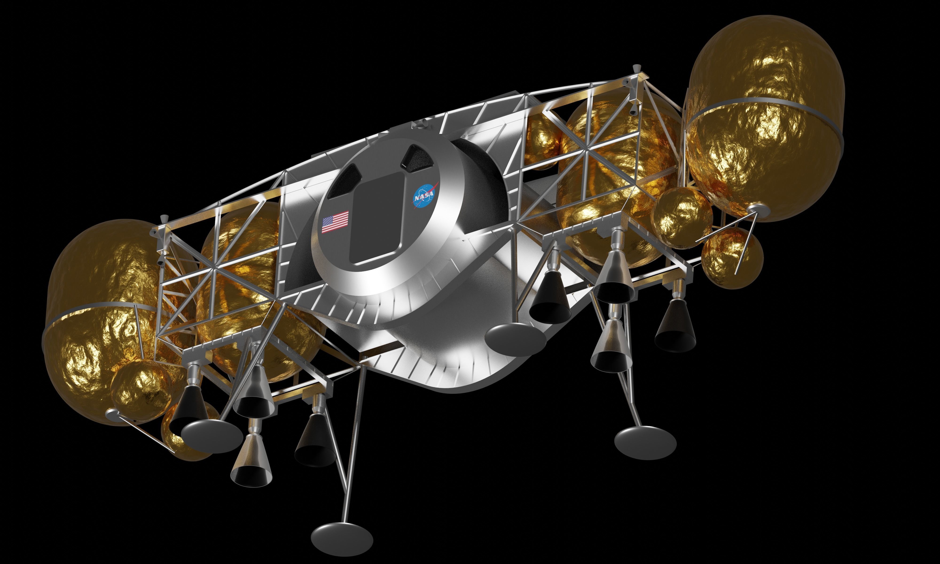 Dynetics ALPACA Human Landing System 3D model_2