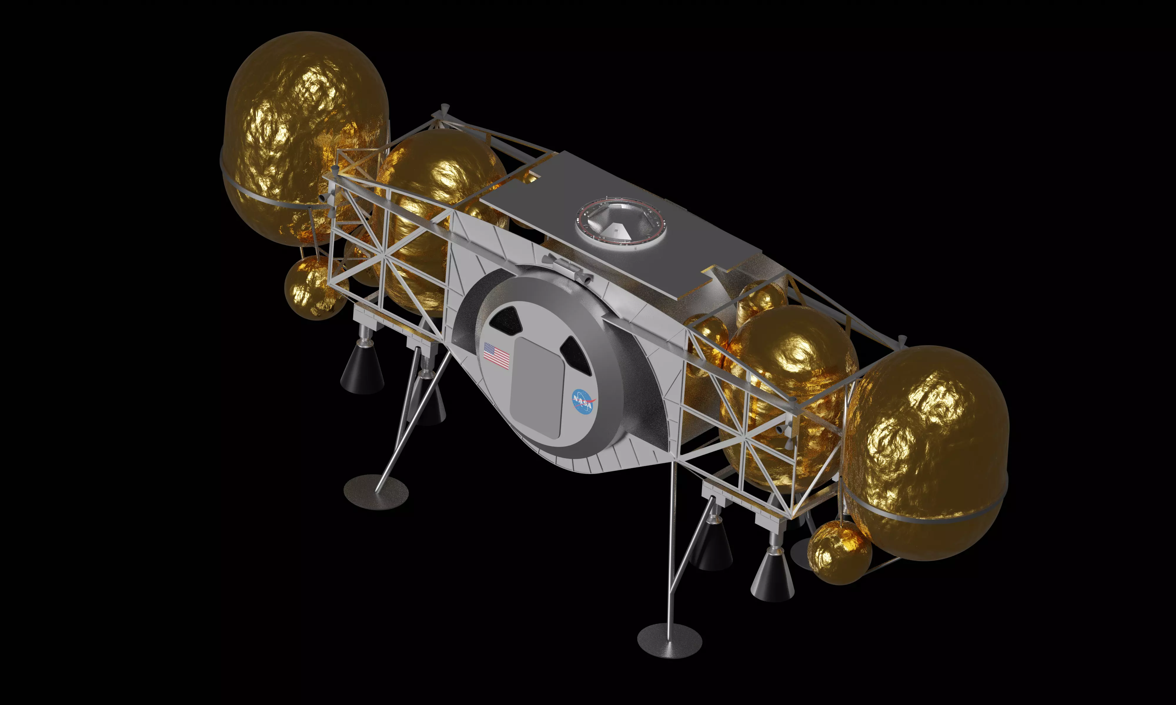 Dynetics ALPACA Human Landing System 3D model_0