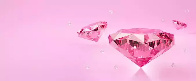 3d pink diamond jewelry background abstract