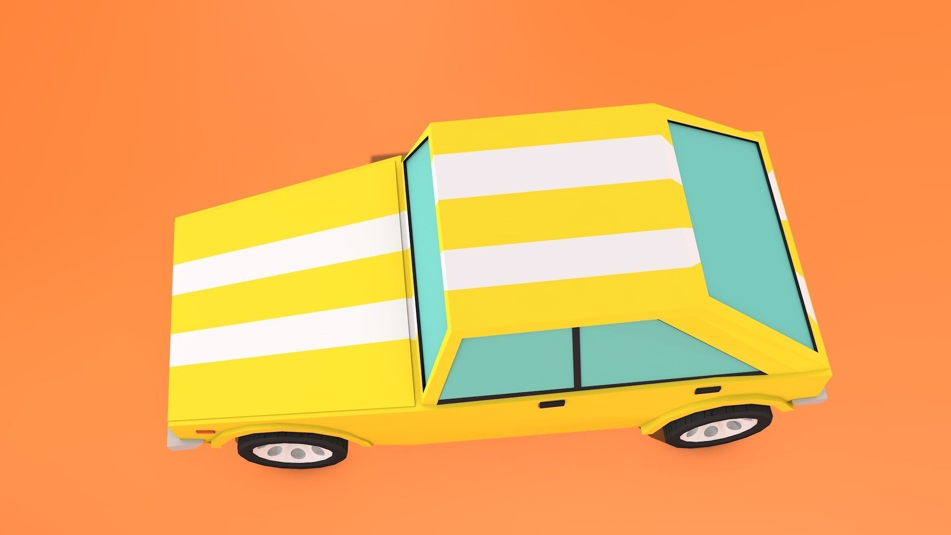 Darshia Car Low-poly 3D model_5