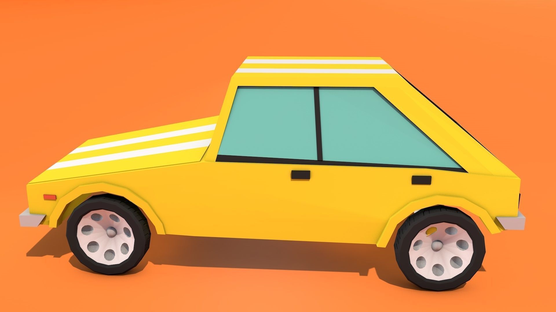 Darshia Car Low-poly 3D model_4
