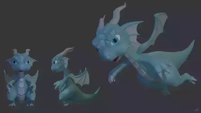 Dragon Chibi 3D model