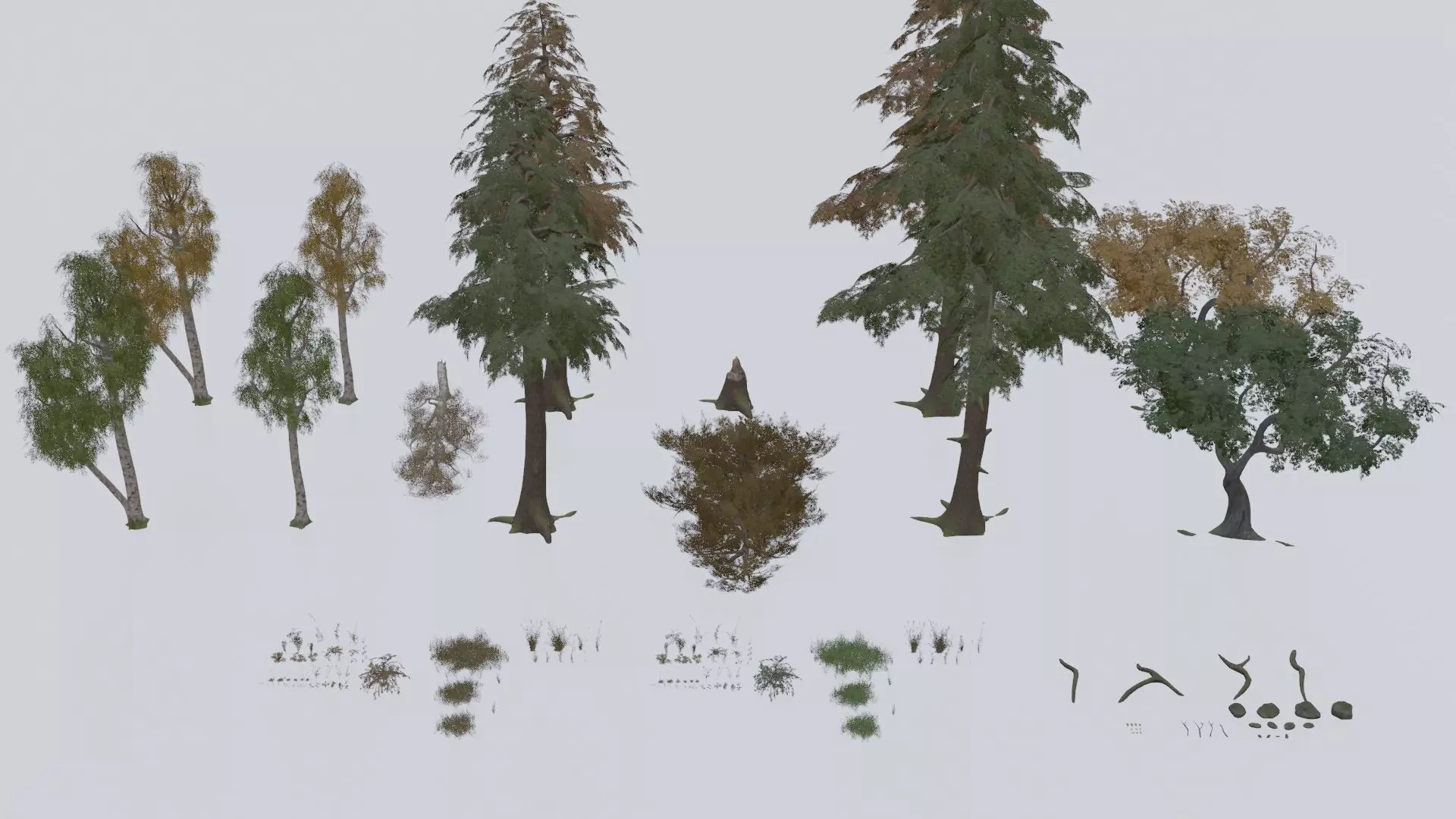 Low Poly Forest Pack With PBR Materials Low-poly 3D model_0