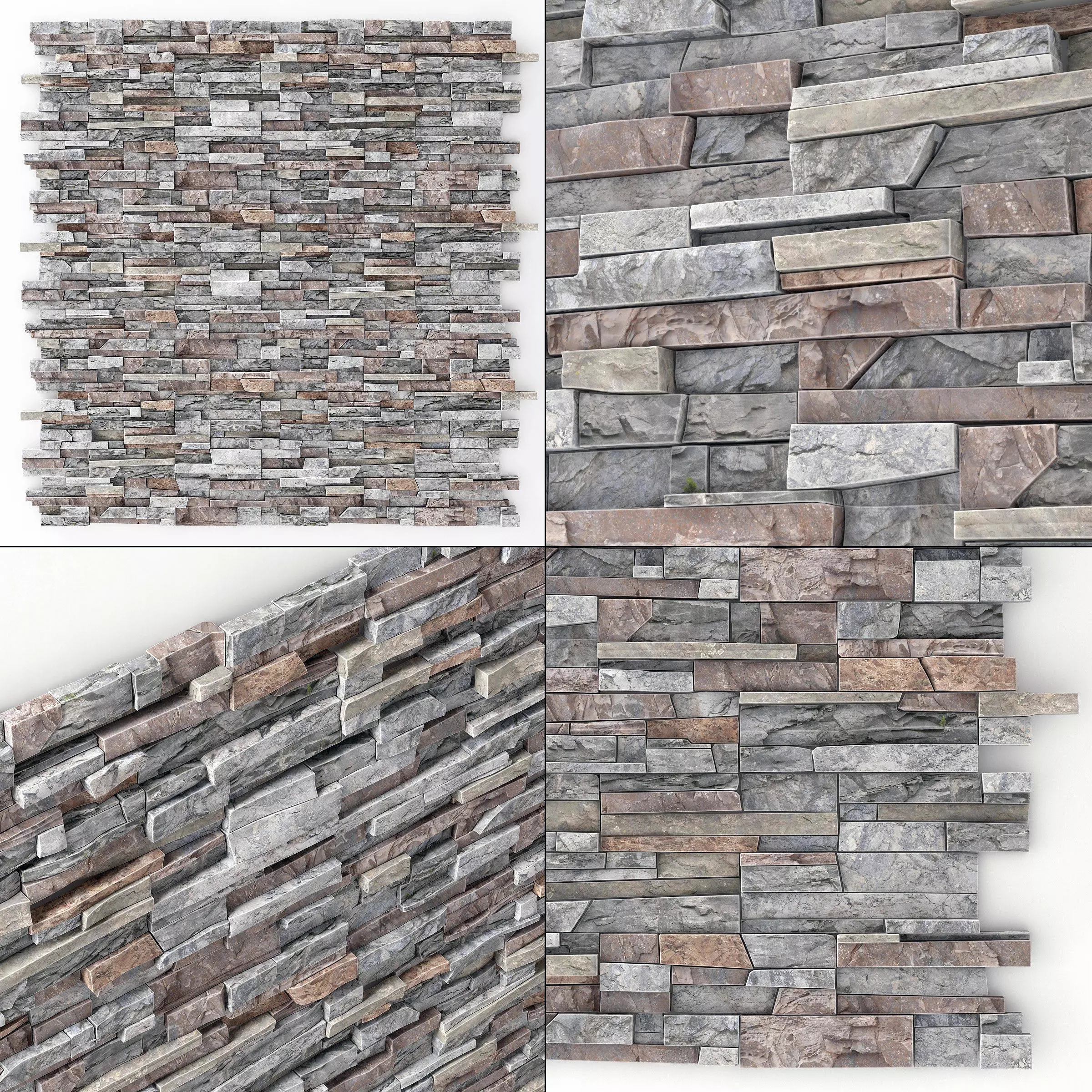 Wall stone clincer rock decor Low n1 3D model