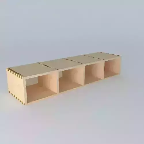 riiul1 wooden shelf with four compartments