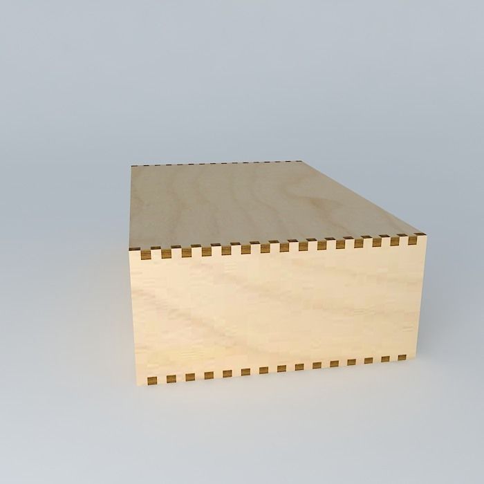 Ring wooden box with letter o Free 3D model_2