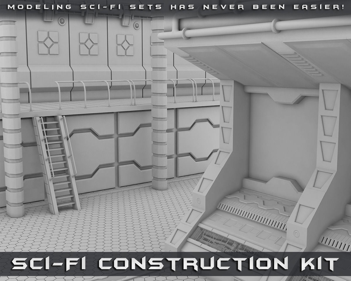 Sci-Fi Construction Bundle 3D model_1