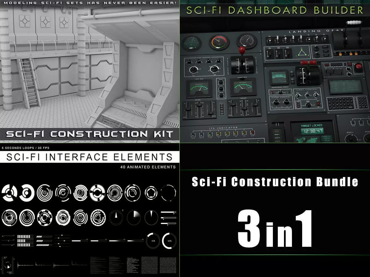 Sci-Fi Construction Bundle 3D model_0