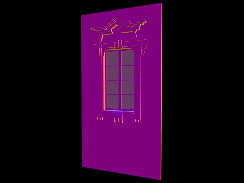 Classic 8 window Free 3D model_3
