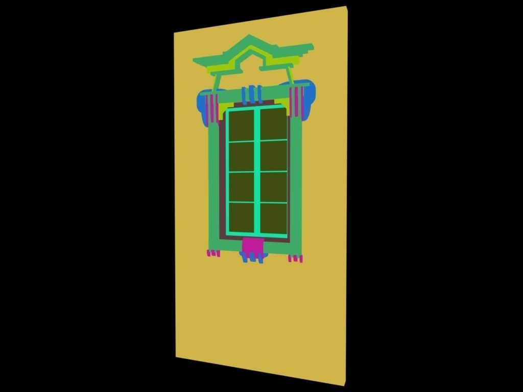 Classic 8 window Free 3D model_2
