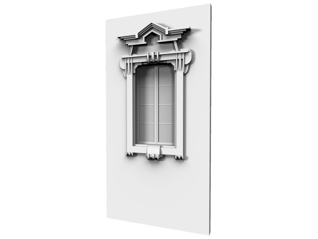 Classic 8 window Free 3D model_1