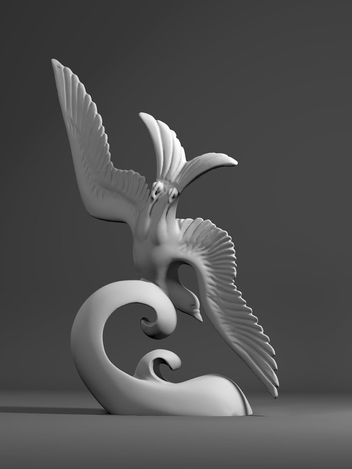 Bird sculpture 3D model_2