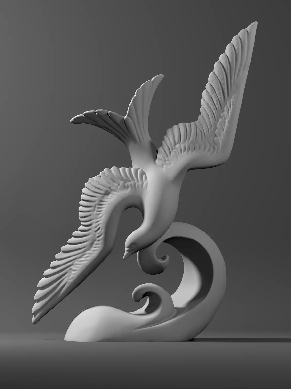 Bird sculpture 3D model_0