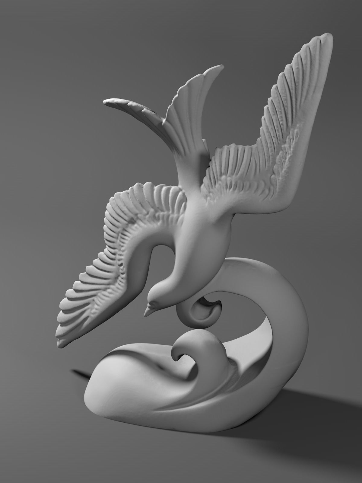 Bird sculpture 3D model_1