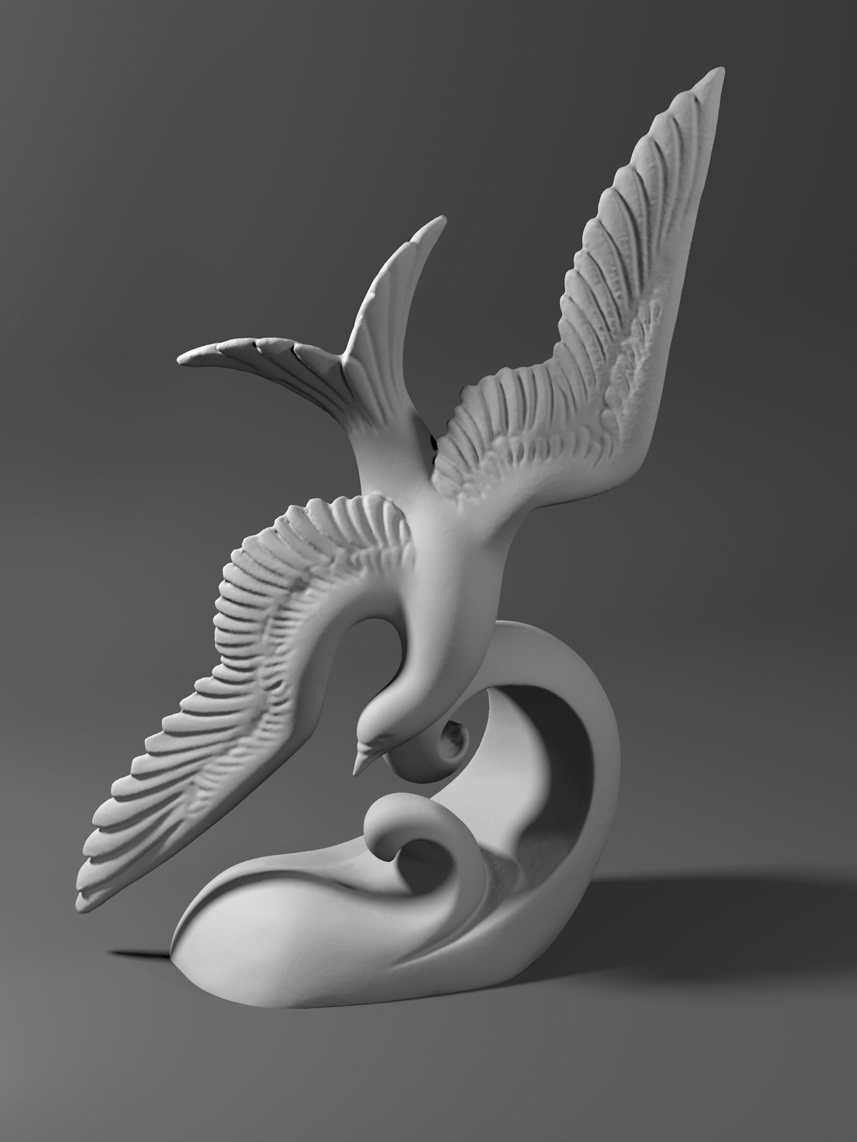 Bird sculpture 3D model_3
