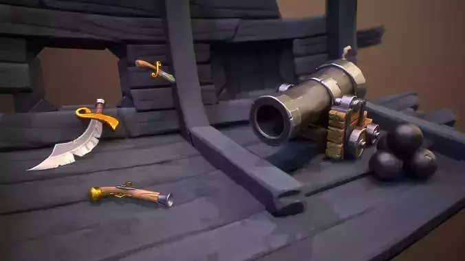 Pirates Story - Weapons Pack Low-poly 3D model