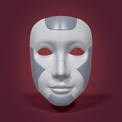 Robot Mask Low-poly 3D model