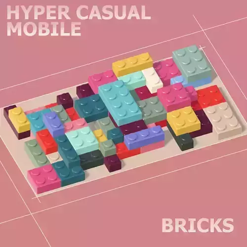 Hypercasual bricks Low-poly 3D model
