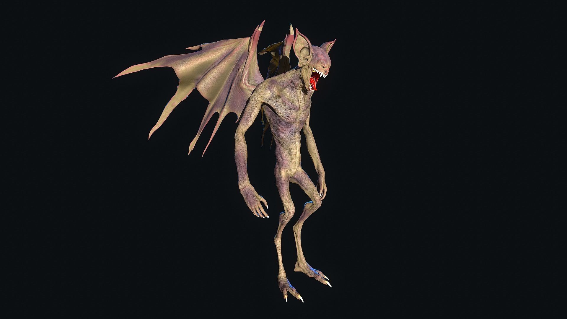 Bat Monster Low-poly 3D model_11