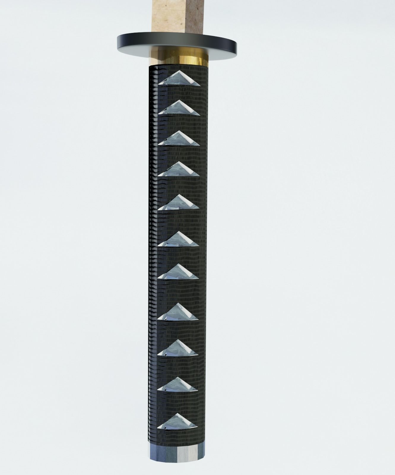 Katana japanese samurai sword Free 3D model_3